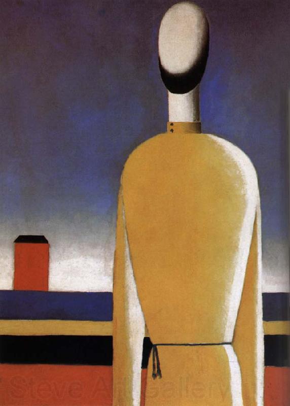 Kasimir Malevich The Half-length wear a yellow shirt